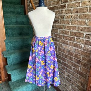 VTG 80s Retro NWT Light Purple Abstract Butterfly Print Skirt